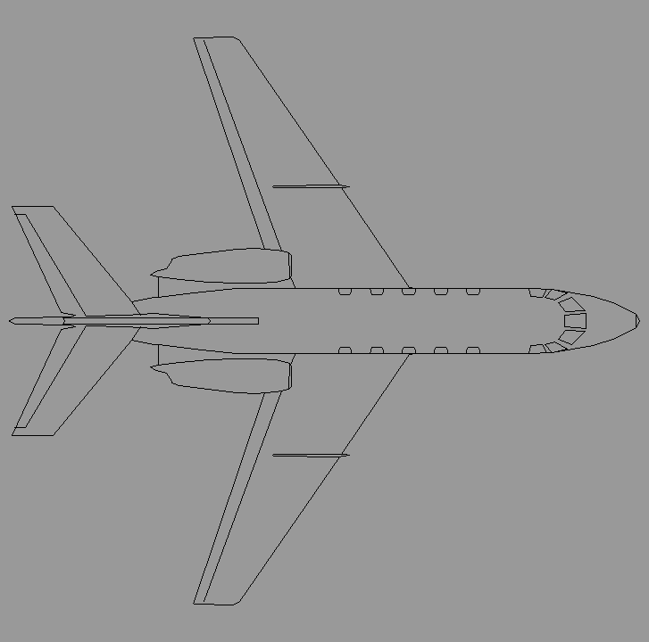Bloque Autocad Vista de Avión Diseño 05 Bibliot. 2D-3D en Planta